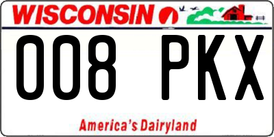 WI license plate 008PKX