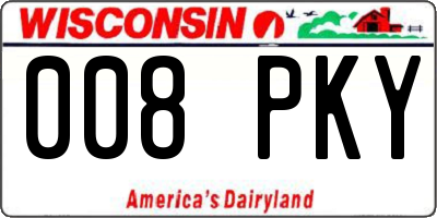 WI license plate 008PKY