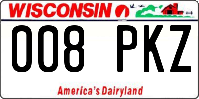 WI license plate 008PKZ