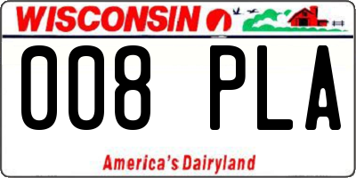 WI license plate 008PLA