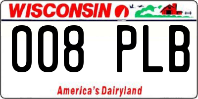WI license plate 008PLB