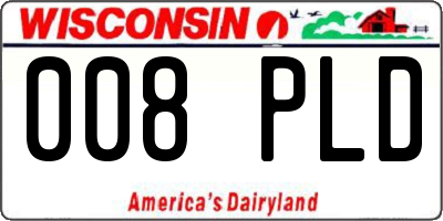 WI license plate 008PLD