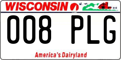 WI license plate 008PLG