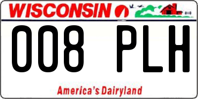 WI license plate 008PLH