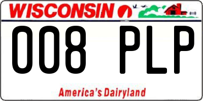 WI license plate 008PLP