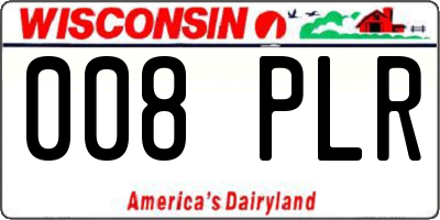 WI license plate 008PLR