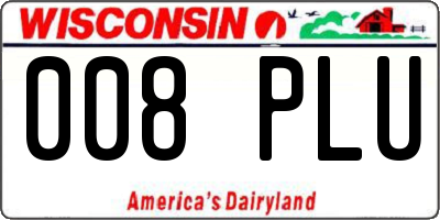WI license plate 008PLU