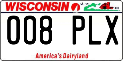 WI license plate 008PLX