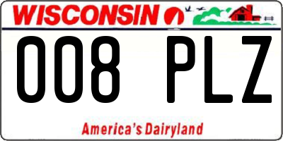 WI license plate 008PLZ