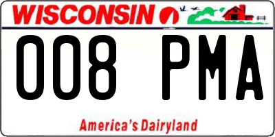WI license plate 008PMA