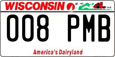 WI license plate 008PMB