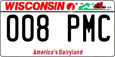 WI license plate 008PMC