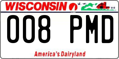 WI license plate 008PMD