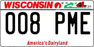 WI license plate 008PME