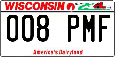 WI license plate 008PMF