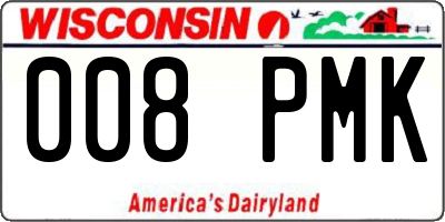 WI license plate 008PMK