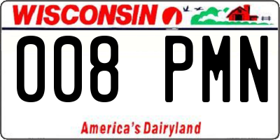 WI license plate 008PMN