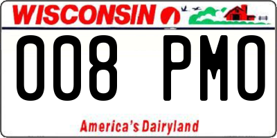 WI license plate 008PMO