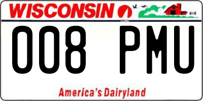 WI license plate 008PMU
