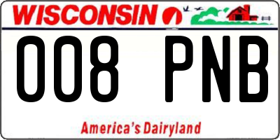 WI license plate 008PNB