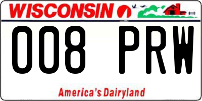 WI license plate 008PRW