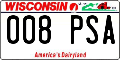 WI license plate 008PSA
