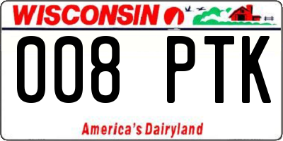 WI license plate 008PTK