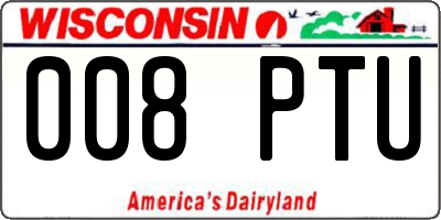 WI license plate 008PTU