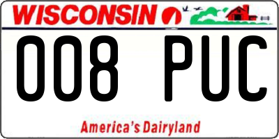 WI license plate 008PUC