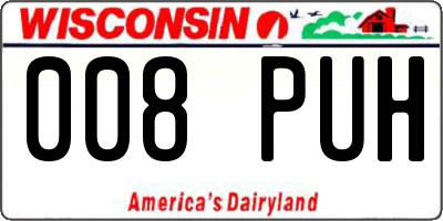WI license plate 008PUH
