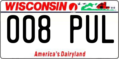 WI license plate 008PUL
