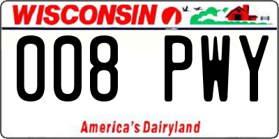 WI license plate 008PWY
