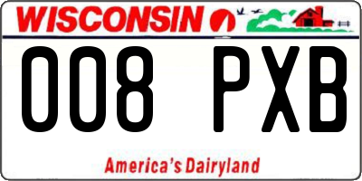 WI license plate 008PXB