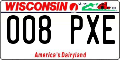 WI license plate 008PXE