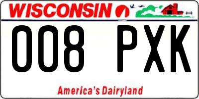 WI license plate 008PXK