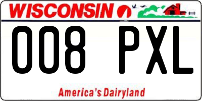 WI license plate 008PXL