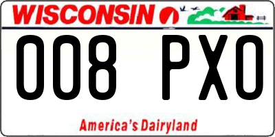 WI license plate 008PXO