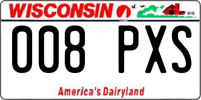 WI license plate 008PXS