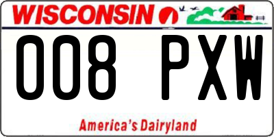 WI license plate 008PXW