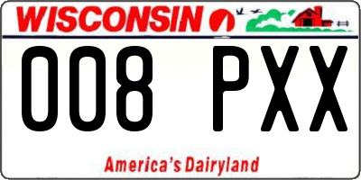 WI license plate 008PXX