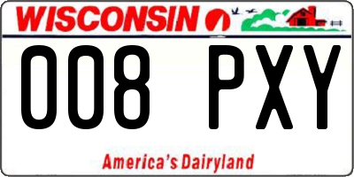WI license plate 008PXY