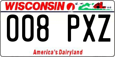 WI license plate 008PXZ