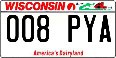 WI license plate 008PYA