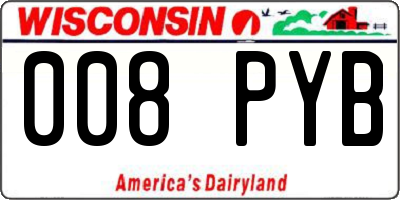 WI license plate 008PYB