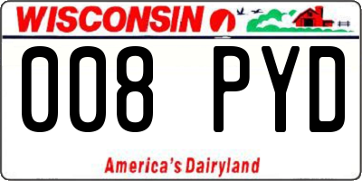 WI license plate 008PYD