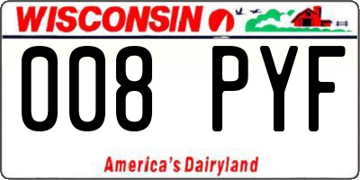 WI license plate 008PYF