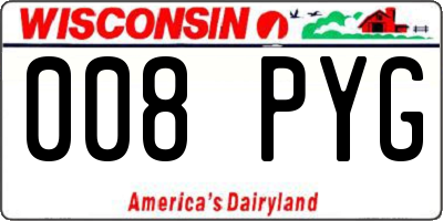 WI license plate 008PYG
