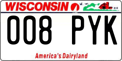WI license plate 008PYK