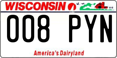 WI license plate 008PYN
