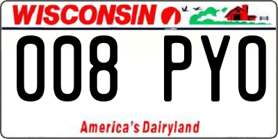 WI license plate 008PYO